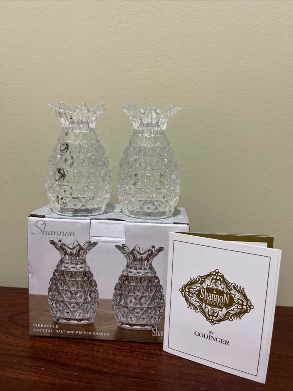 SHANNON Crystal Pineapple Salt & Pepper Shakers - Clear